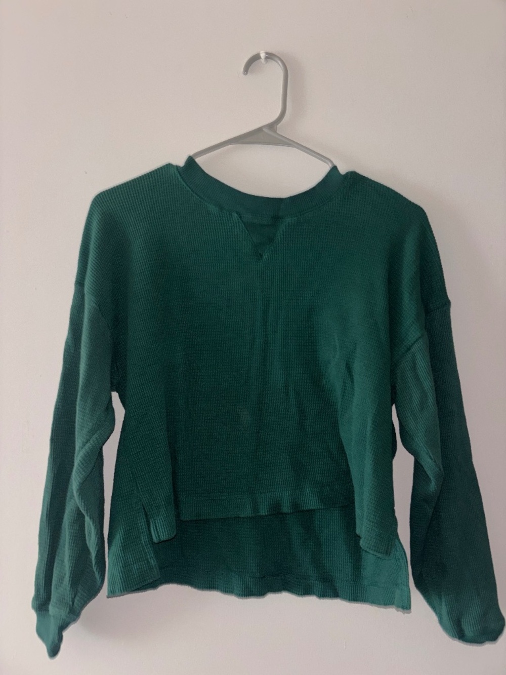 Forever 21 Green Waffle Long Sleeve